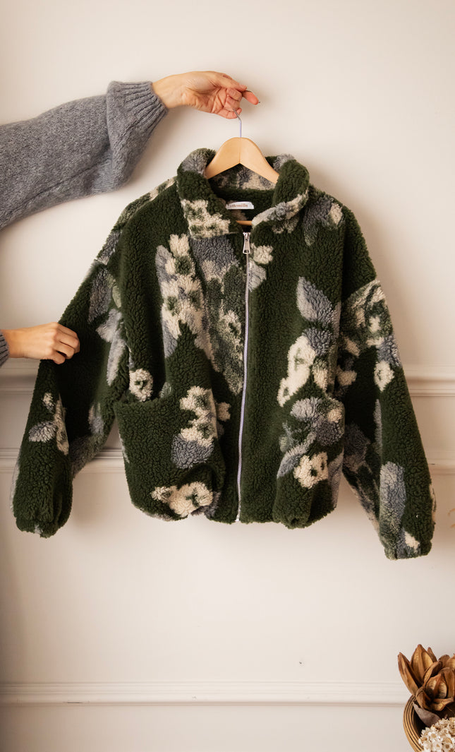 Flower Crush Teddy Kaki/Grey - Jacket