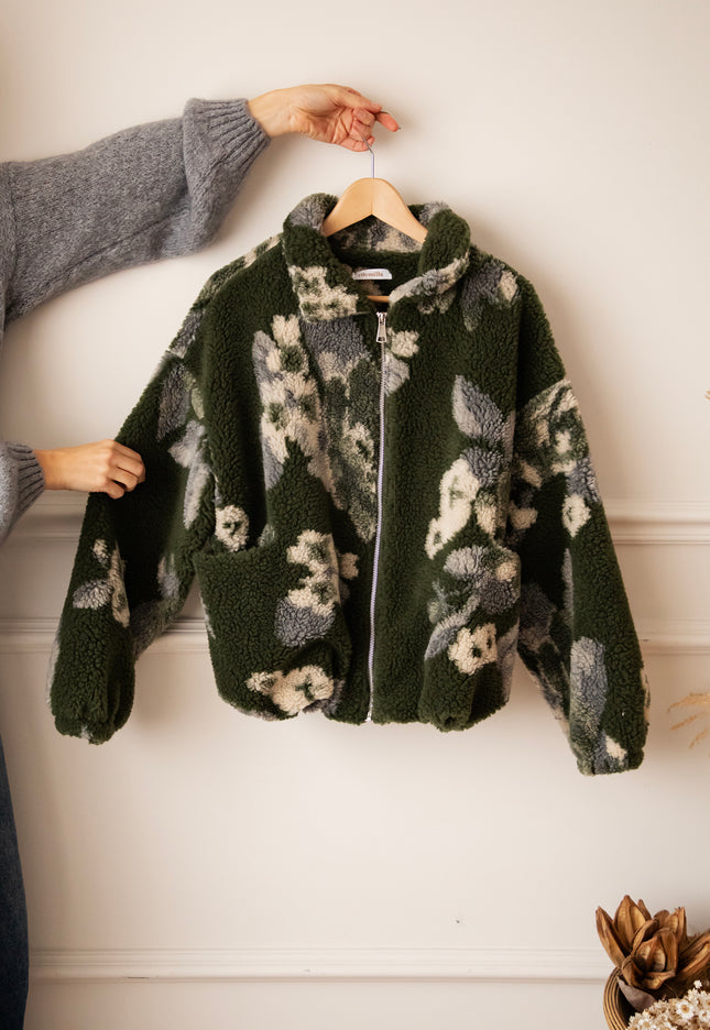 Flower Crush Teddy Khaki/Grey - Jacket