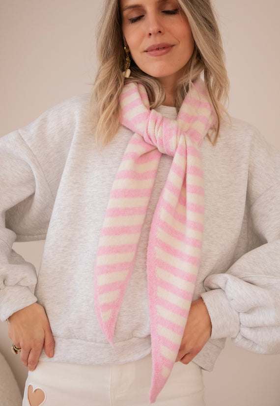 A Stripe Story Baby Pink/ Beige - Sjaal