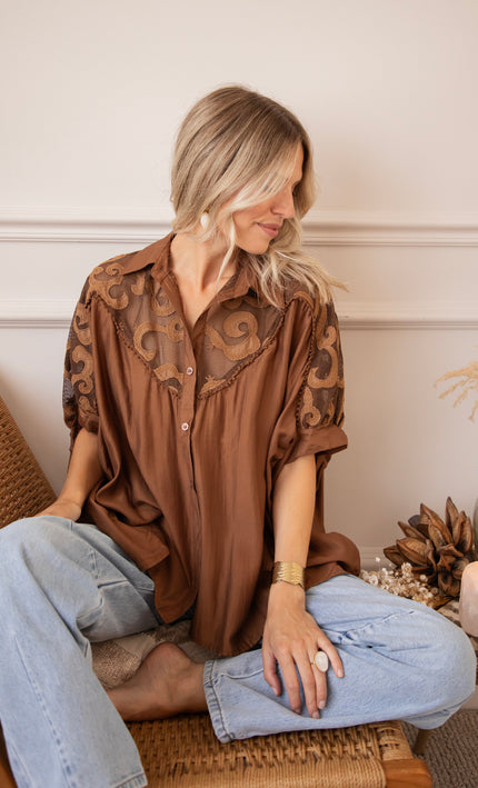 Lace & Light Brown - Blouse