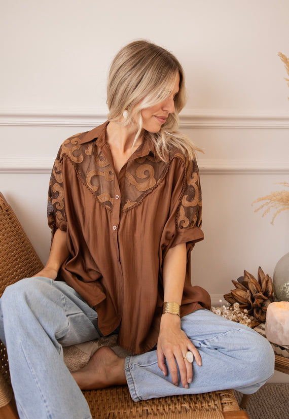 Lace & Light Brown - Blouse