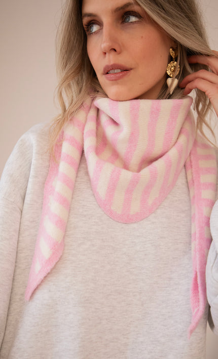A Stripe Story Baby Pink/Beige - Scarf