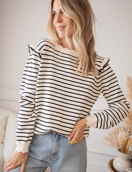 Rylie Stripe Black - Sweater