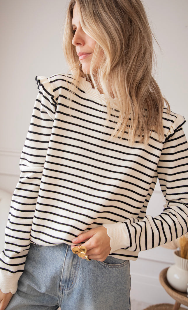 Rylie Stripe Black - Sweater