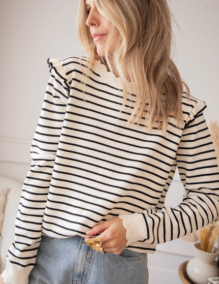 Pullover - Rylie Stripe - Schwarz