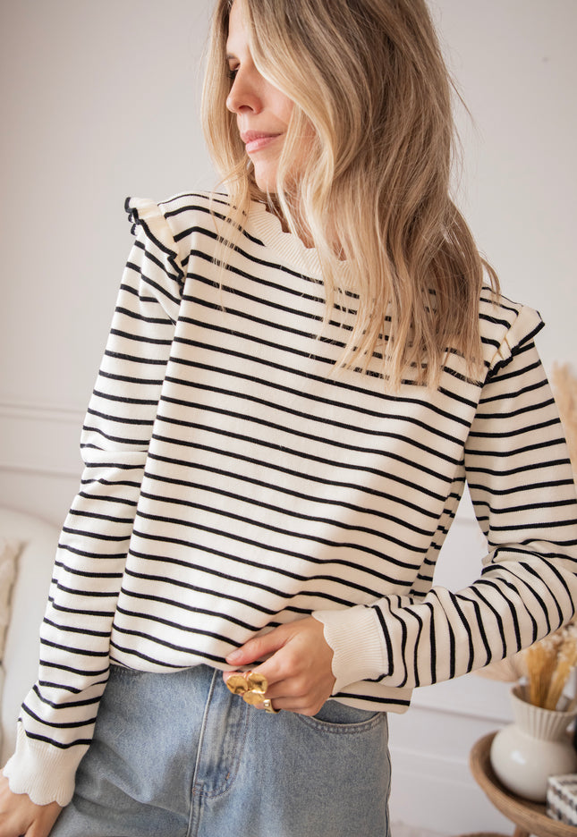 Rylie Stripe Black - Sweater