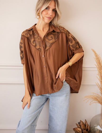 Lace & Light Brown - Blouse