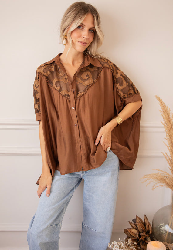 Lace & Light Brown - Blouse
