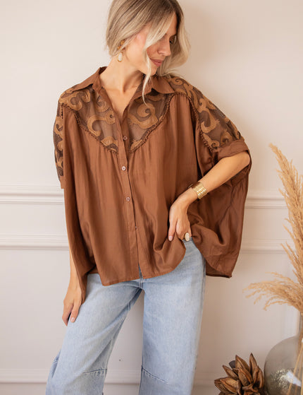 Lace & Light Brown - Blouse