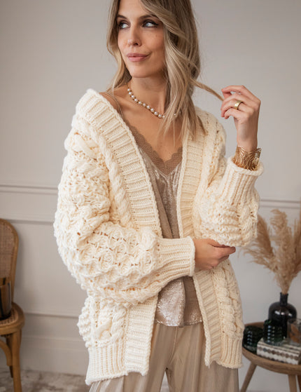 Cozy Season Knit Cream - Cardigan