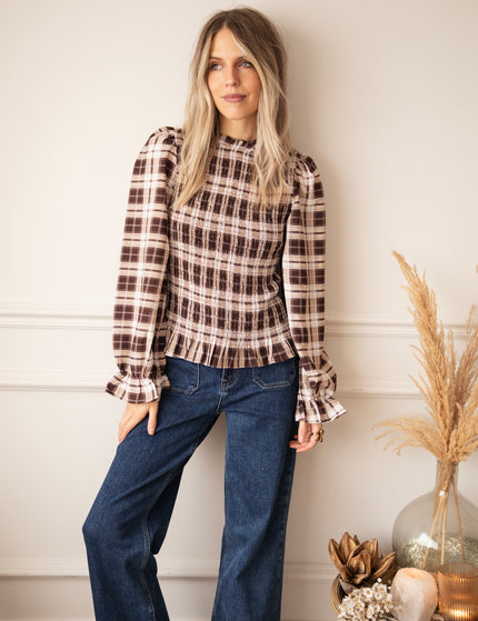 Meet Me In Plaid Brown/Beige - Blouse