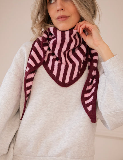 A Stripe Story Burgundy/Baby Pink - Scarf