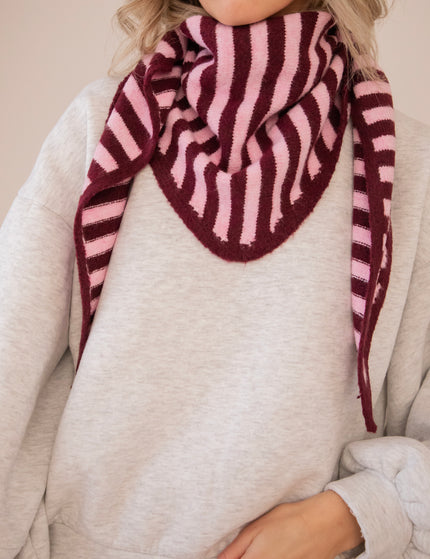 A Stripe Story Burgundy/Baby Pink - Scarf