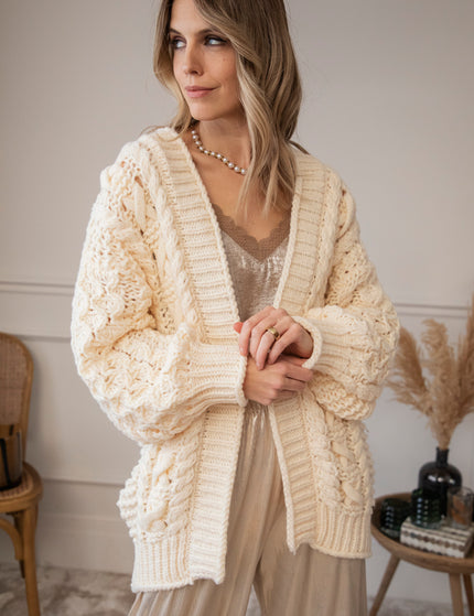 Cozy Season Knit Cream - Cardigan