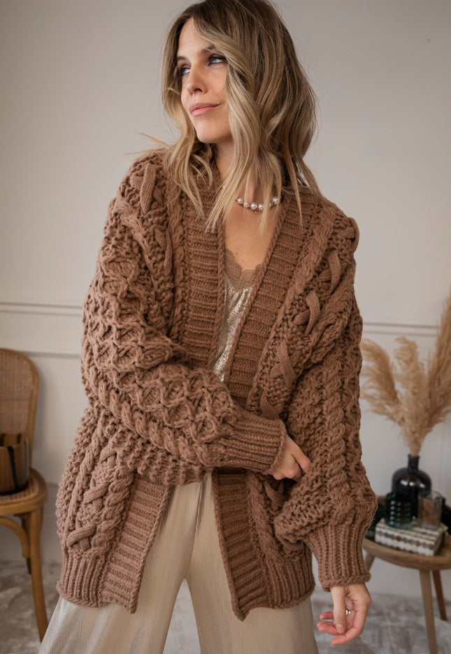 Cozy Season Knit Camel - Cardigan