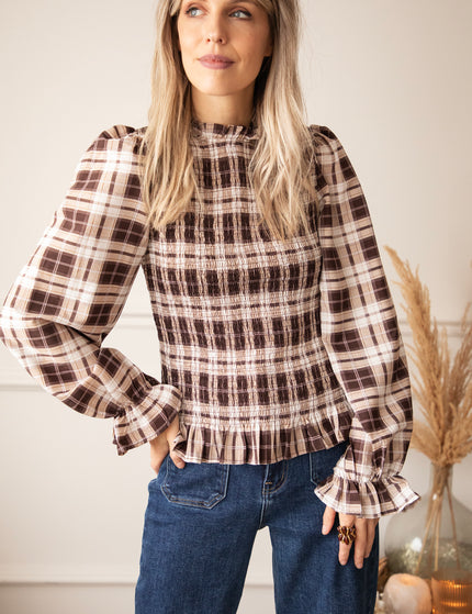 Meet Me In Plaid Brown/Beige - Blouse