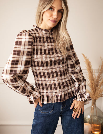 Meet Me In Plaid Brown/Beige - Blouse