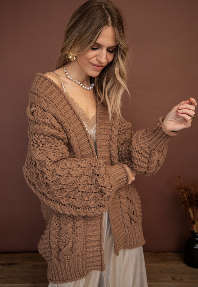 Cozy Season Knit Camel - Cardigan