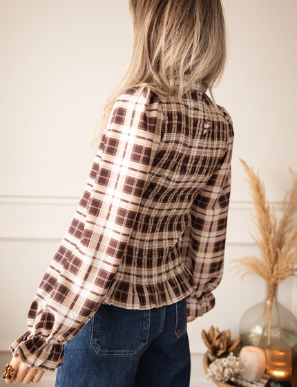 Meet Me In Plaid Brown/Beige - Blouse