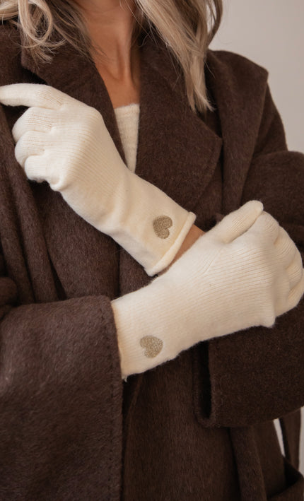 Handschuhe - Heartwarming - Beige