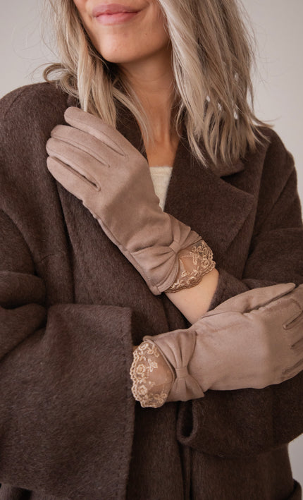 Handschuhe - Suede Romance - Taupe