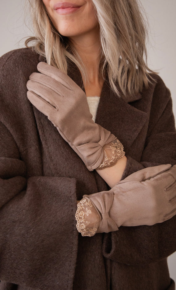 Handschuhe - Suede Romance - Taupe