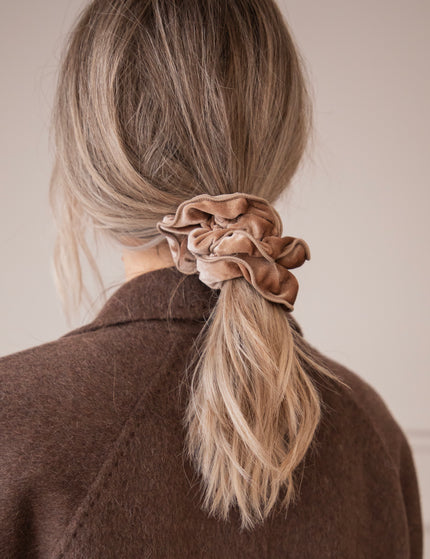 Velvet Twist Taupe - Scrunchie