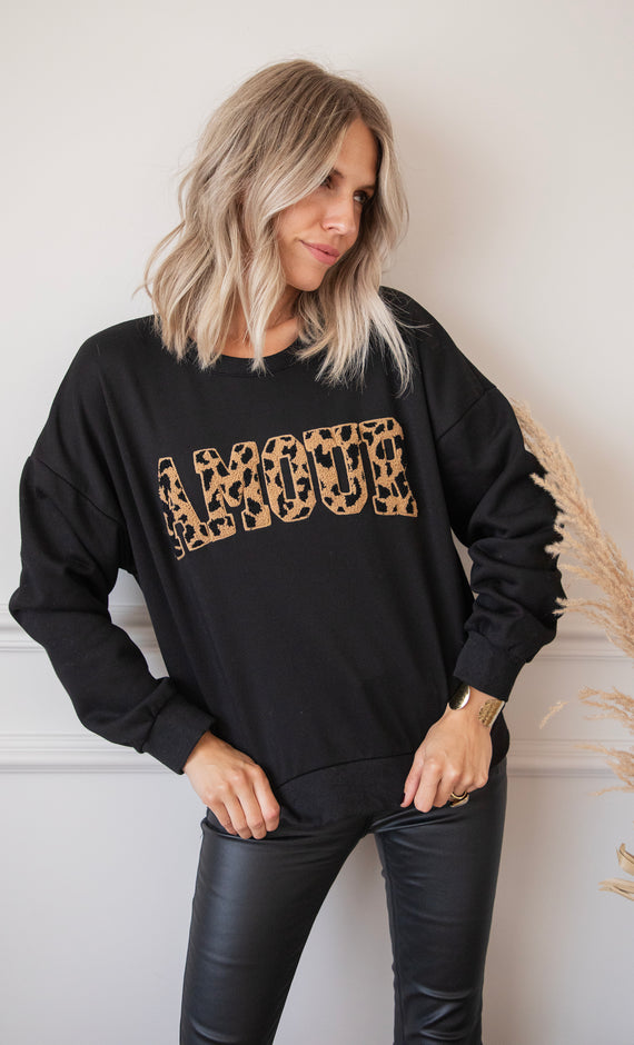 Pullover - Wild Spots Amour - Schwarz