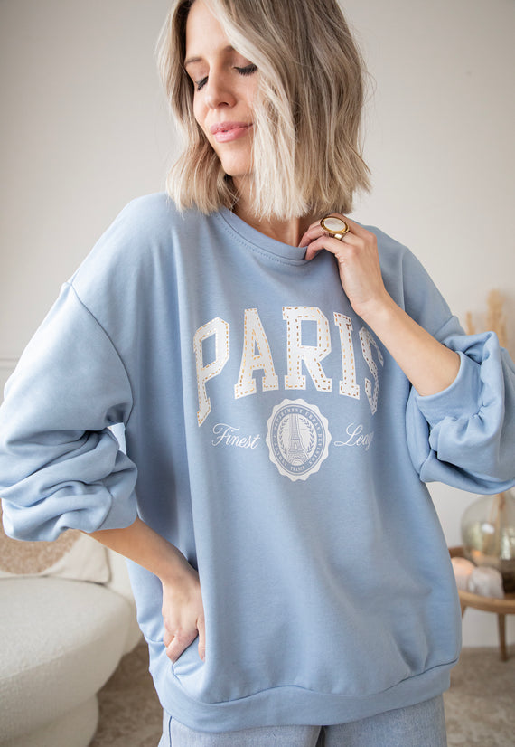 Comfy In Paris Soft Blue - Sweater