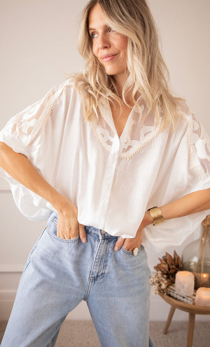 Lace & Light White - Blouse