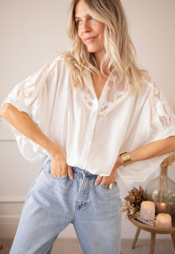 Lace & Light White - Blouse