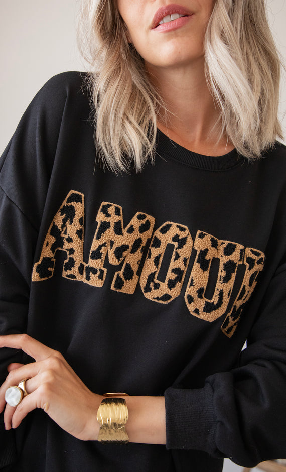 Pullover - Wild Spots Amour - Schwarz