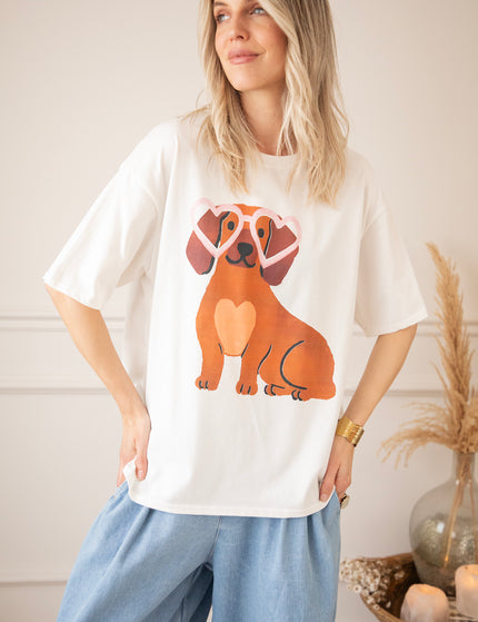 Cute Puppy Eyes White - T-Shirt