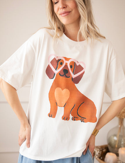 Cute Puppy Eyes White - T-Shirt