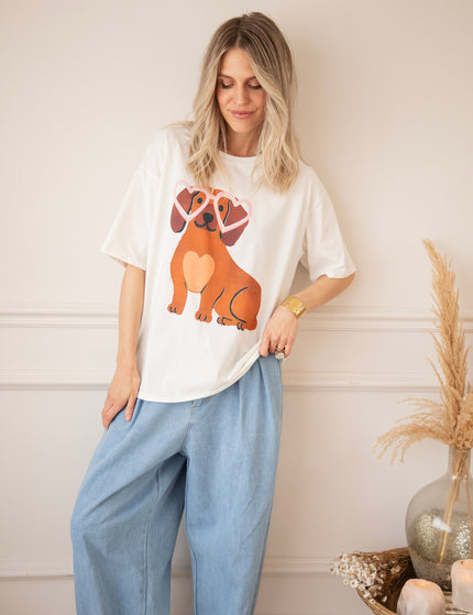 Cute Puppy Eyes White - T-Shirt