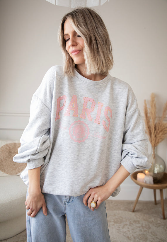 Comfy In Paris Grey - Sweater