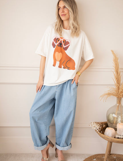 Cute Puppy Eyes White - T-Shirt