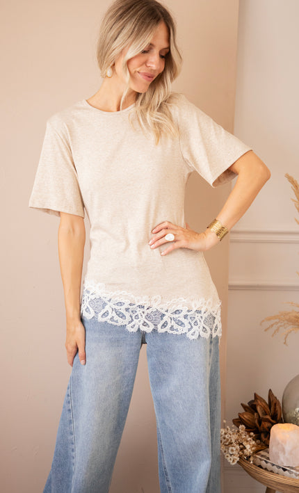 T-Shirt - Grace In Lace - Beige