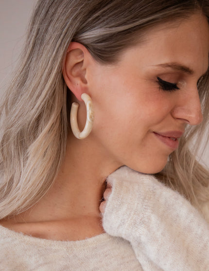 Marlou Beige - Oorbellen