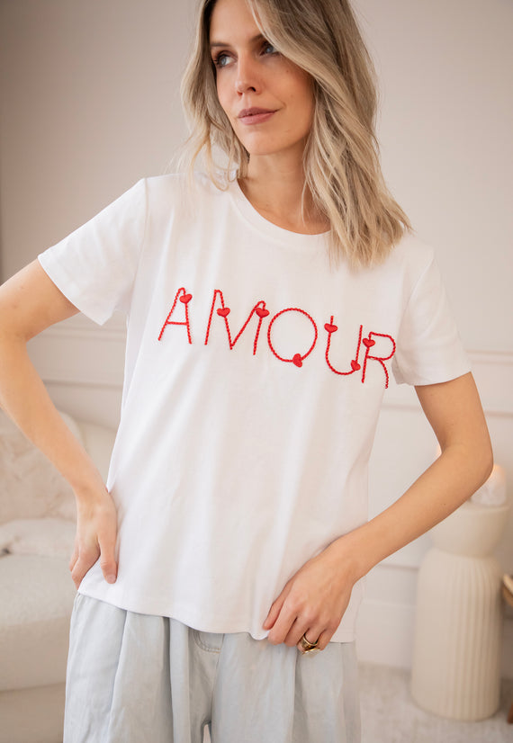 Route D'Amour White/Red - T-Shirt