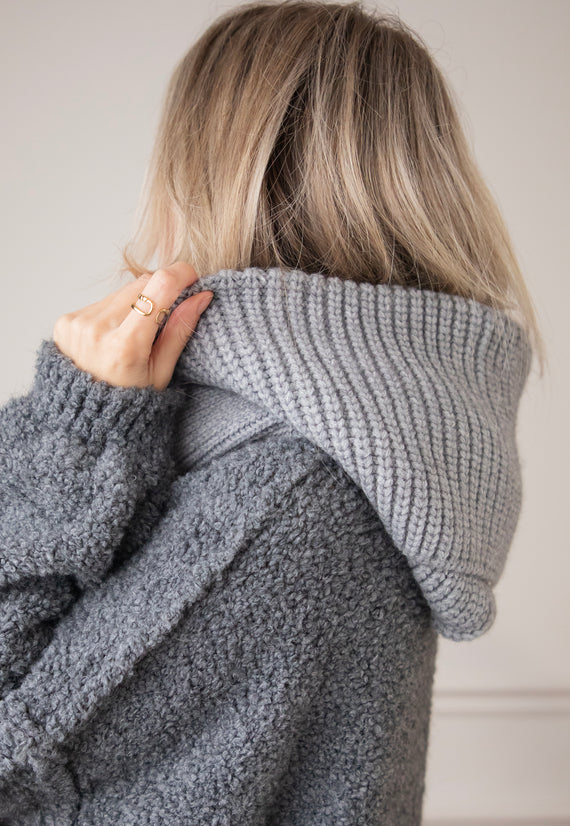 Cozy Capuchon Grey - Sjaal