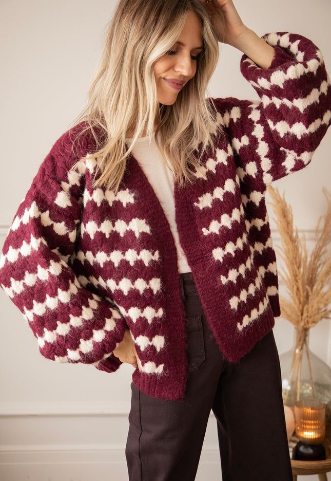 Weste - Chunky Charline - Mulberry/Beige