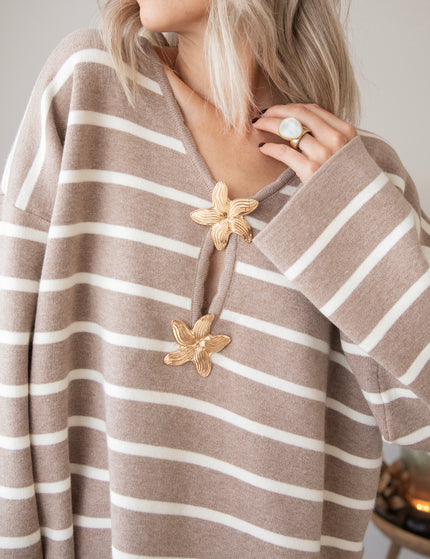 Pullover - Flory Stripe - Taupe