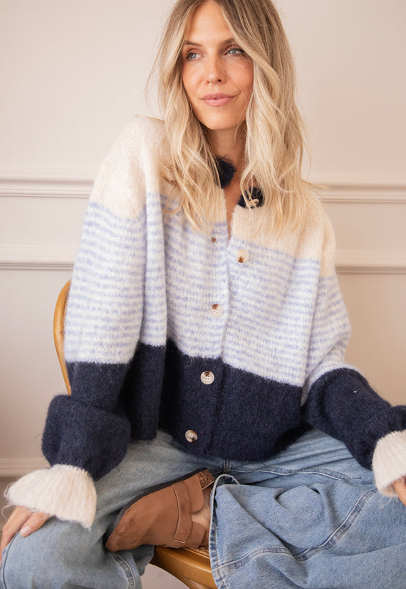 Sweet Rainbow Blue/Dark Blue - Cardigan