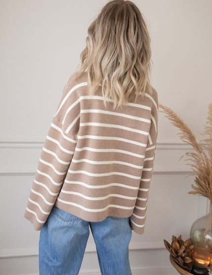 Pullover - Flory Stripe - Taupe