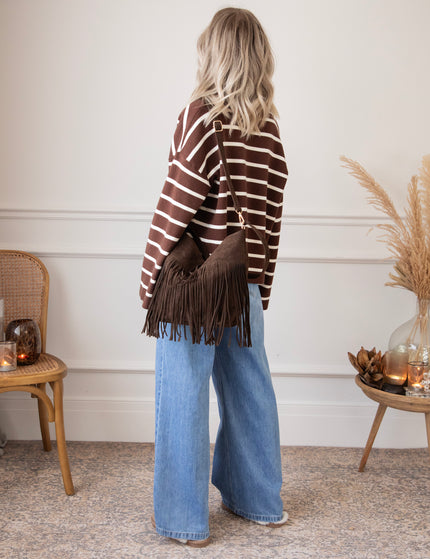 Pullover - Flory Stripe - Braun