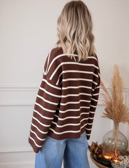 Pullover - Flory Stripe - Braun