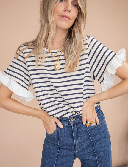 T-Shirt - Saline Stripe - Blau