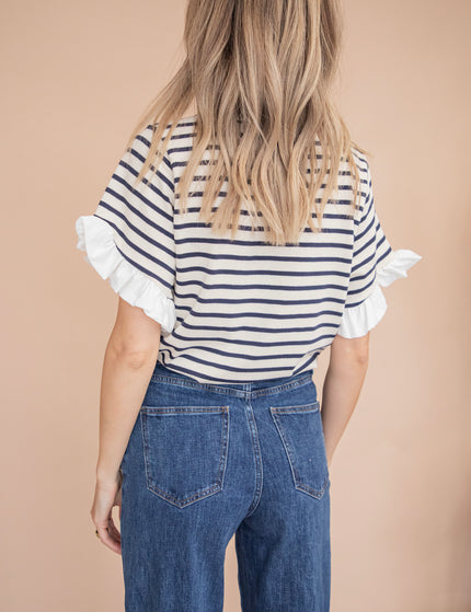 T-Shirt - Saline Stripe - Blau