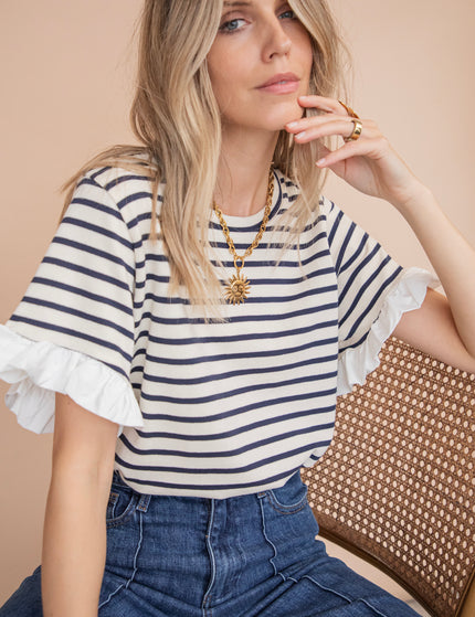 T-Shirt - Saline Stripe - Blau